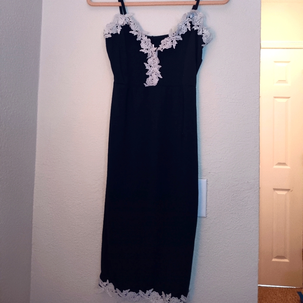 Blue and white dress